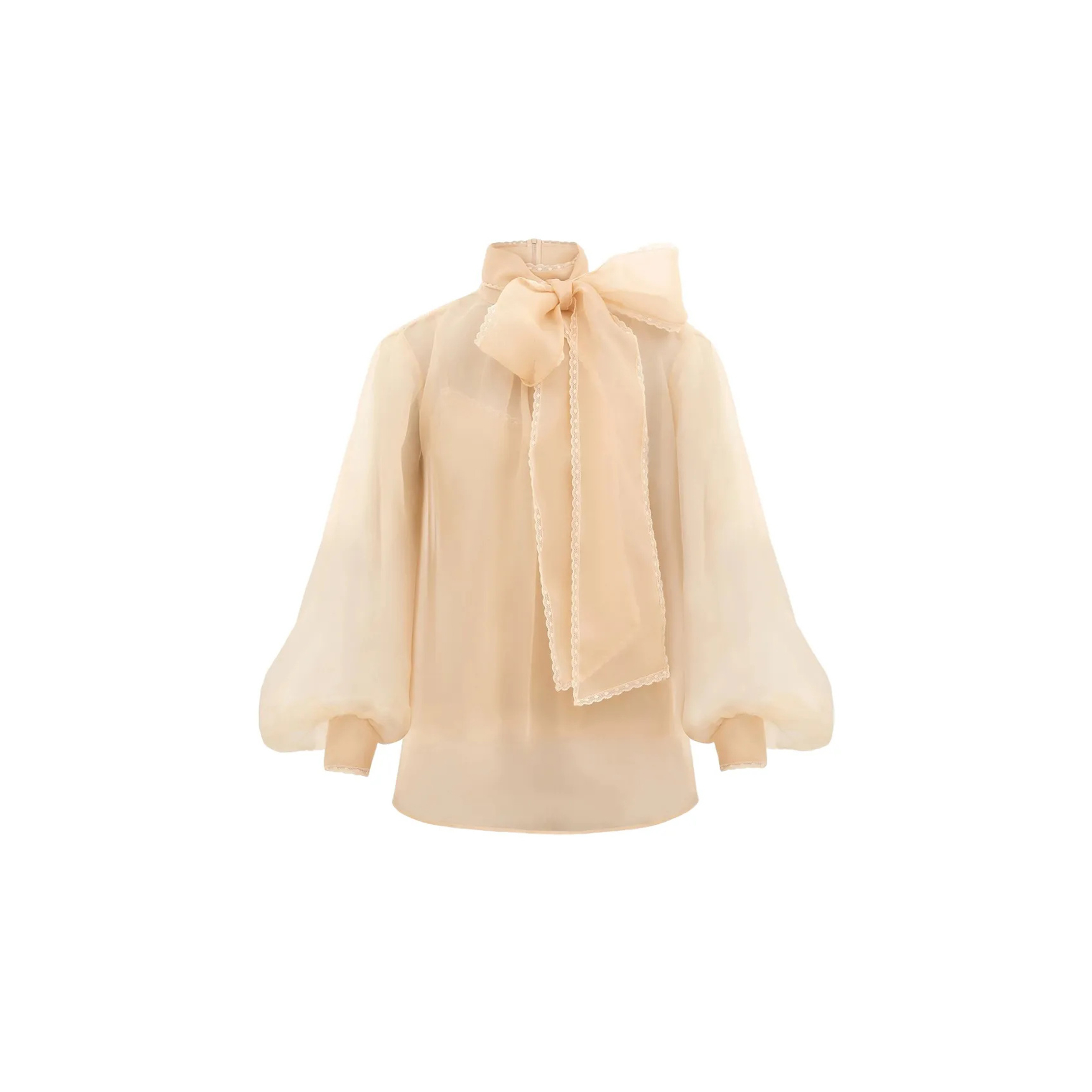 ZIMMERMANN MEMENTO ORGANZA BOW-LACE BLOUSE 